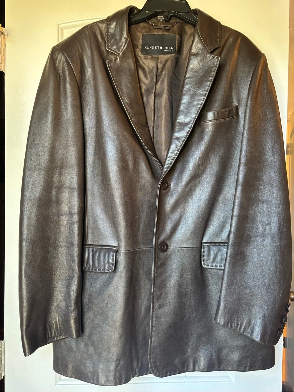 Kenneth Cole NYC Men's Dark Brown Genuine Leather Sport Coat